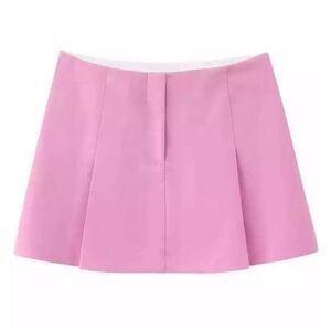 ZARA BOX PLEAT MINI SKIRT LIGHT PINK - REF. 7385/435